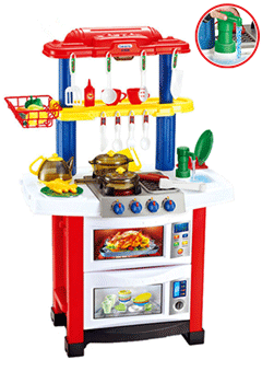 Кухня «Happy Little Chef» с чайником и водой (красная)