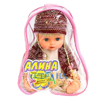 Говорящая кукла Алина в прозрачном рюкзачке