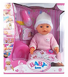 Кукла Baby Doll Love тёплый розовый комбинезон