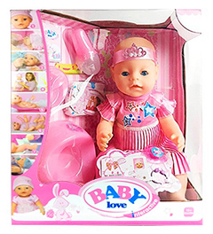 Кукла Baby Doll Love платье розовое со звёздочками