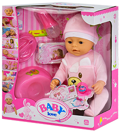 Кукла Baby Doll Love ползунки "Розовый Мишка"